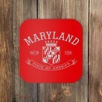 Maryland Stylized Emblem EST 1788 State of America Coaster thumb 0