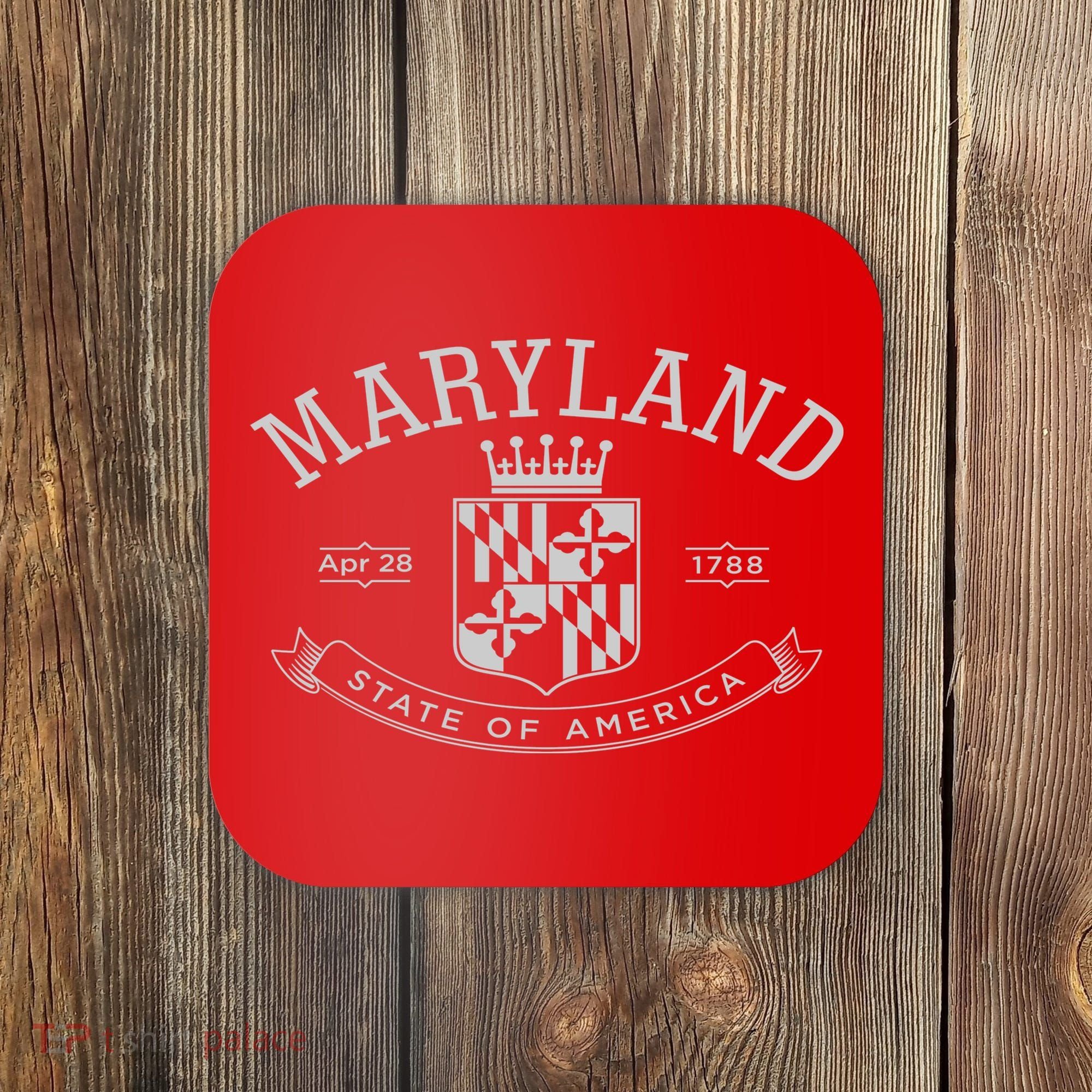 Maryland Stylized Emblem EST 1788 State of America Coaster