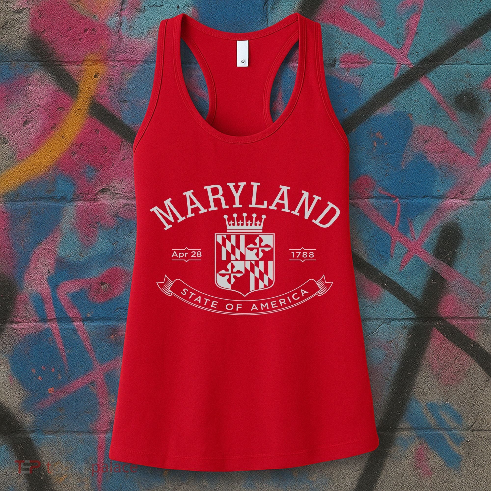 Maryland Stylized Emblem EST 1788 State of America Women's Tank Top