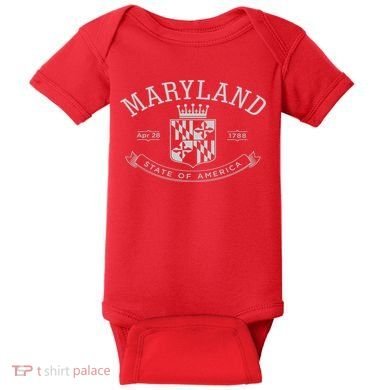 Maryland Stylized Emblem EST 1788 State of America Baby Bodysuit