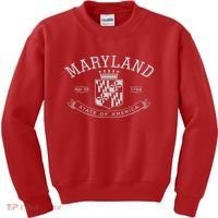 Maryland Stylized Emblem EST 1788 State of America Kids Sweatshirt thumb 0