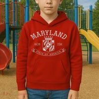 Maryland Stylized Emblem EST 1788 State of America Kids Hoodie thumb 2