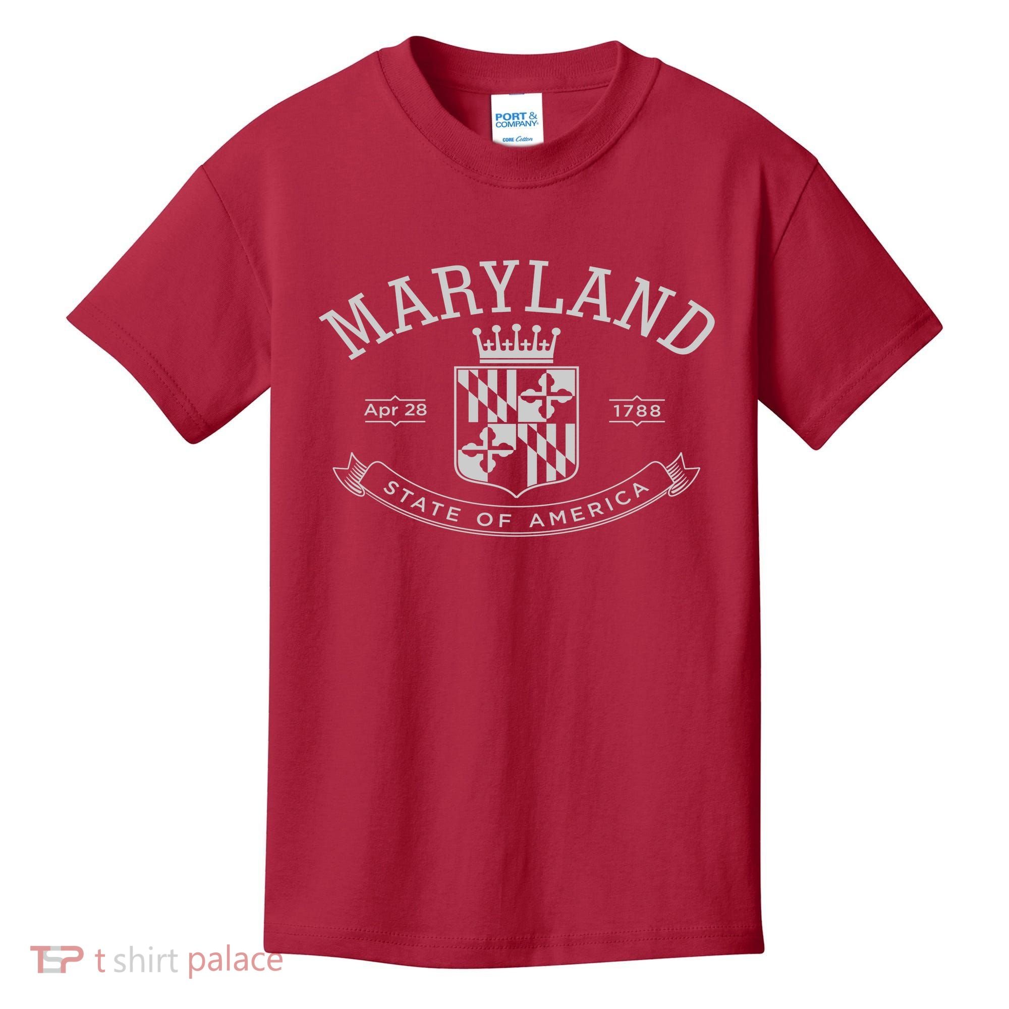 Maryland Stylized Emblem EST 1788 State of America Kids T-Shirt
