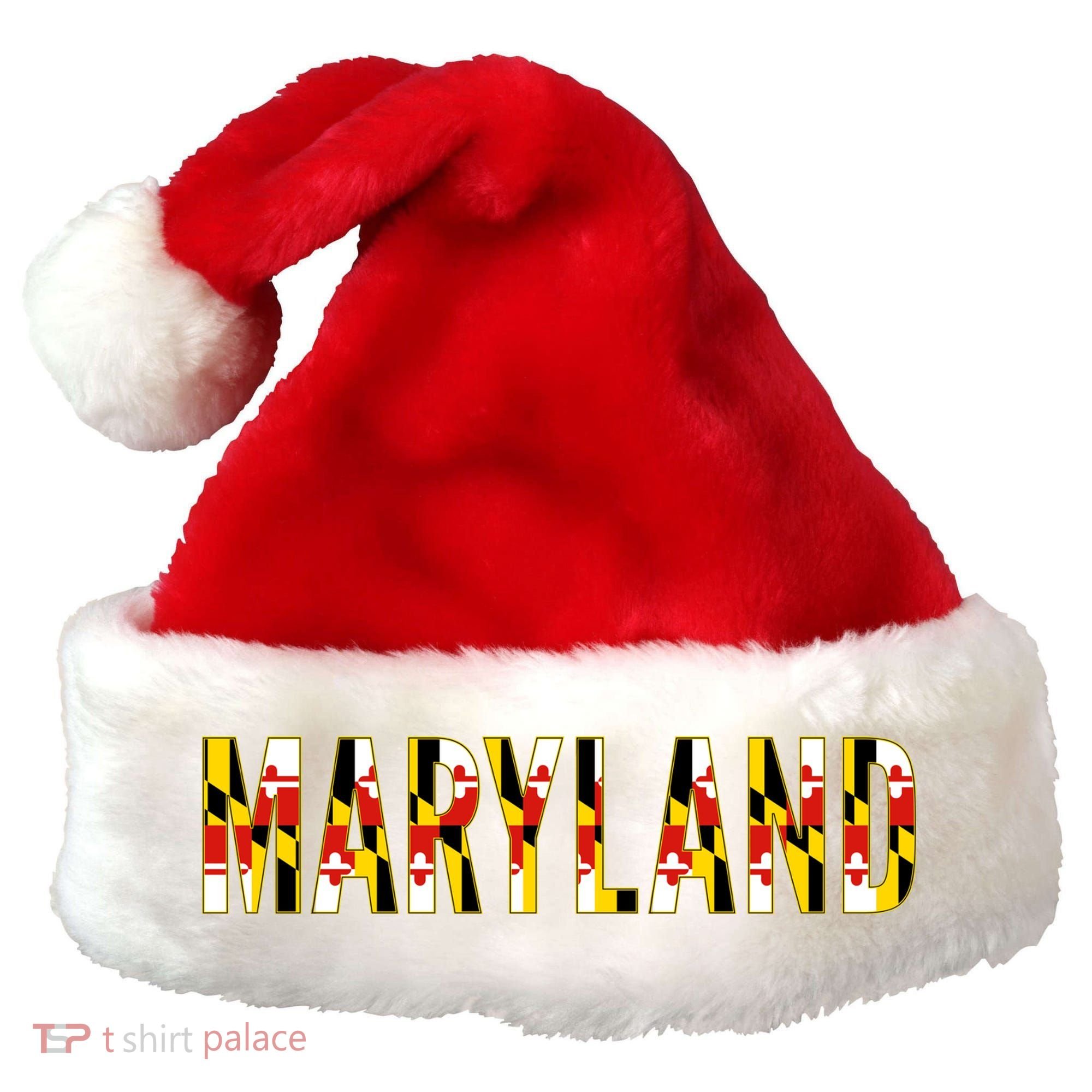 Maryland Word Flag Santa Hat