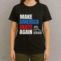 Make America Skate Again Roller Blade Skating T-Shirt thumb 4