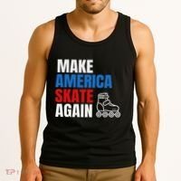 Make America Skate Again Roller Blade Skating Tank Top thumb 3