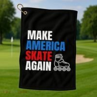 Make America Skate Again Roller Blade Skating Golf Towel thumb 1