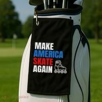 Make America Skate Again Roller Blade Skating Golf Towel thumb 2