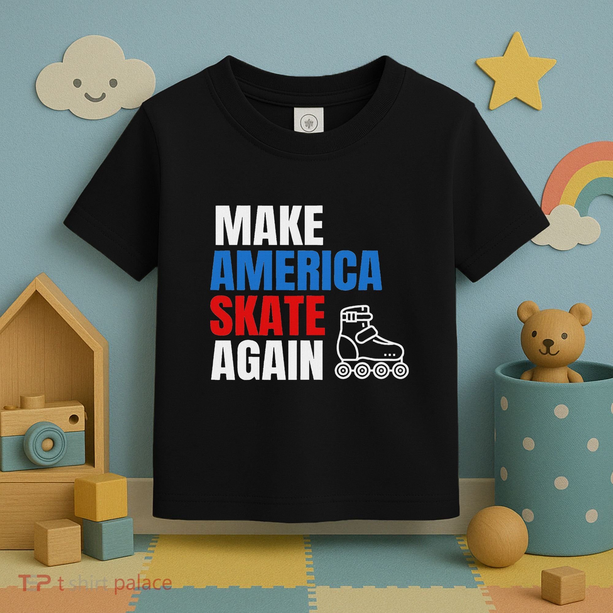 Make America Skate Again Roller Blade Skating Toddler T-Shirt
