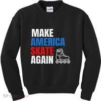 Make America Skate Again Roller Blade Skating Kids Sweatshirt thumb 0