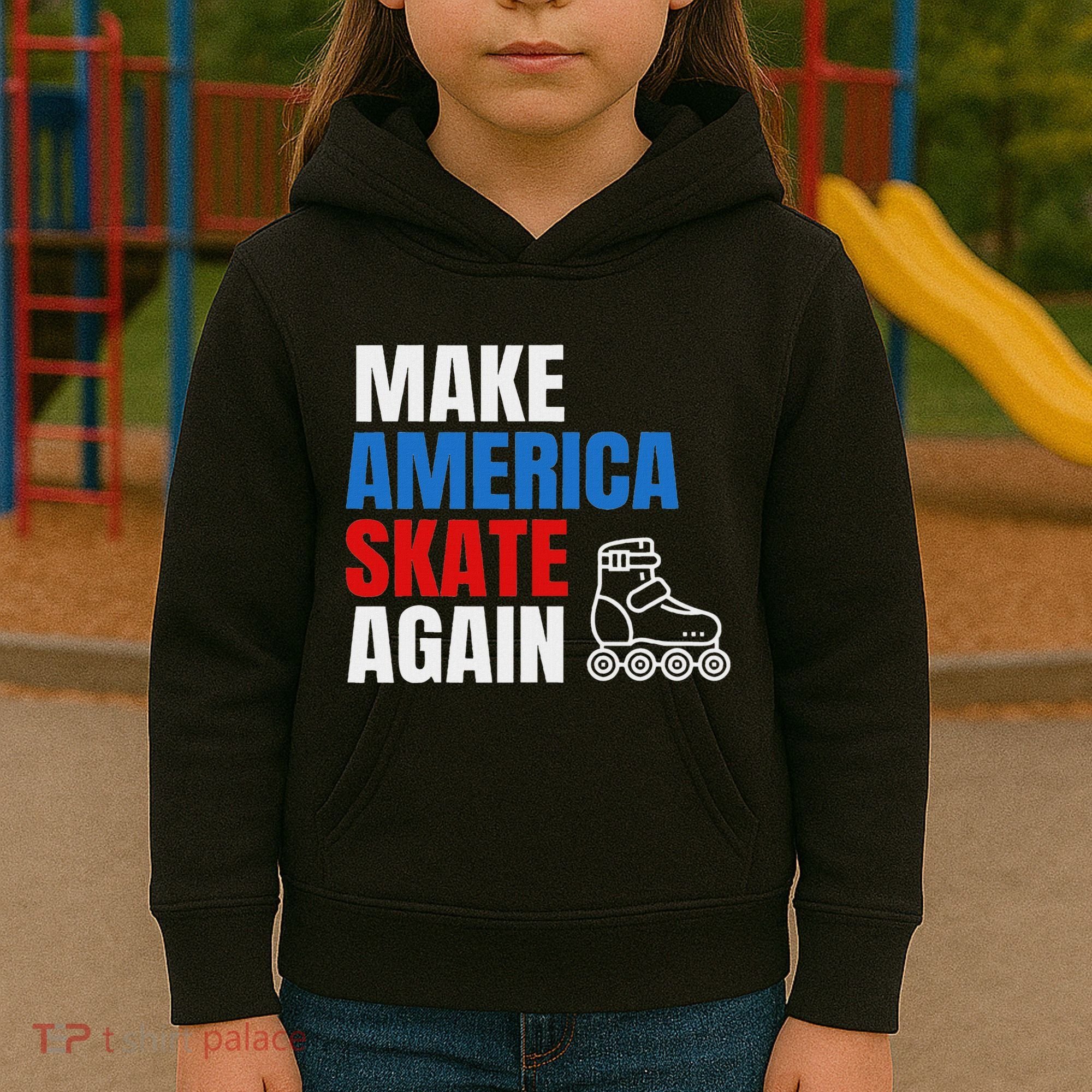 Make America Skate Again Roller Blade Skating Kids Hoodie