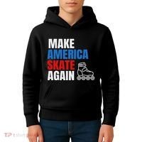 Make America Skate Again Roller Blade Skating Kids Hoodie thumb 4