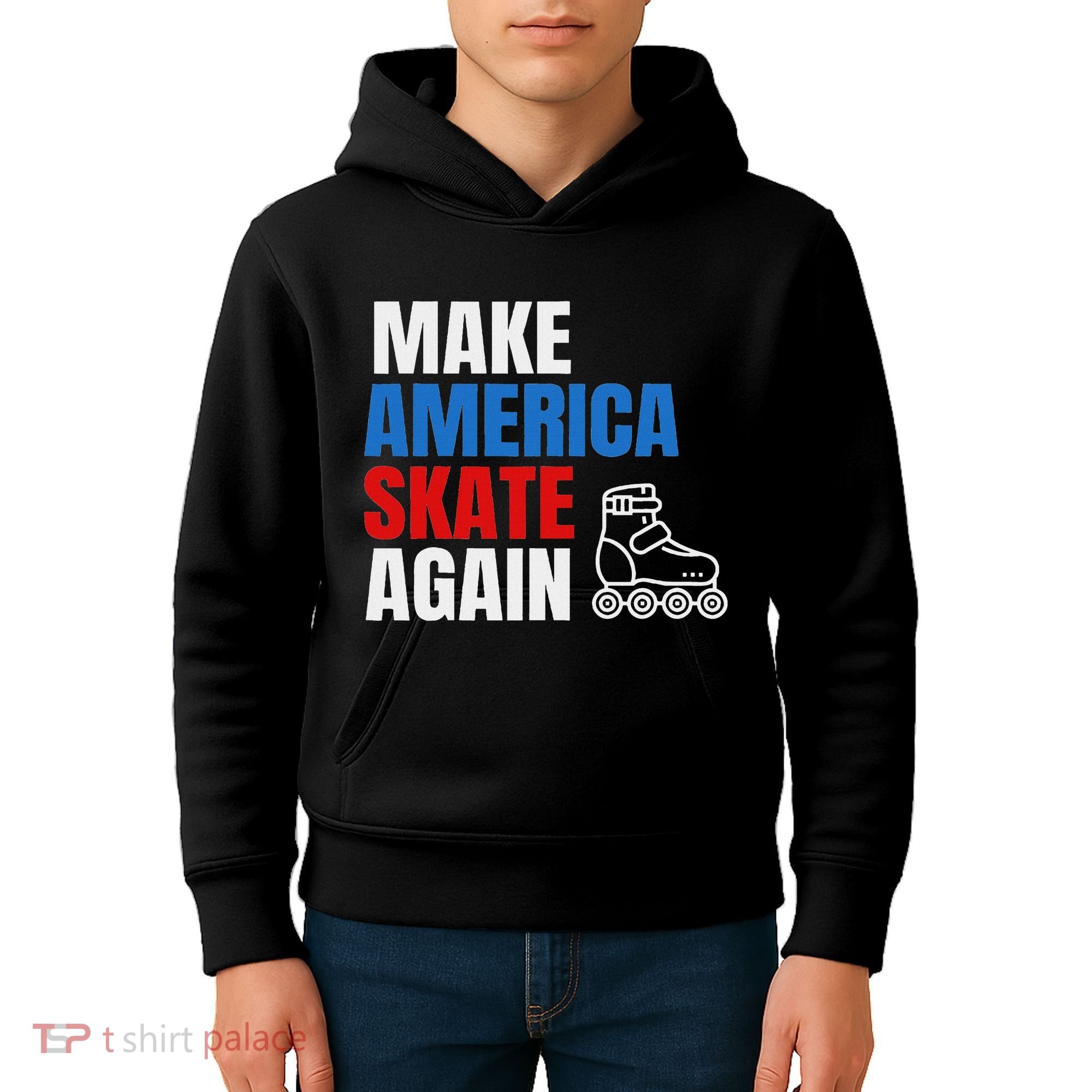 Make America Skate Again Roller Blade Skating Kids Hoodie