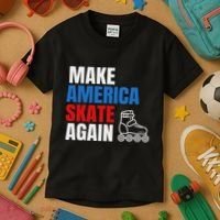 Make America Skate Again Roller Blade Skating Kids T-Shirt thumb 3