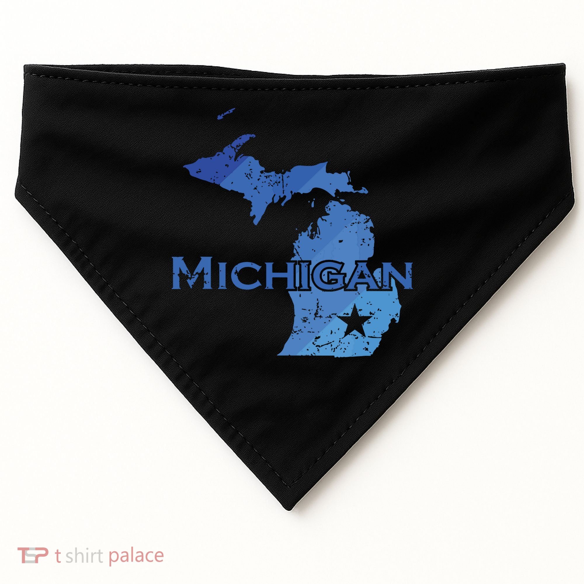 Michigan American State Outline Map Usa USA-Made Doggie Bandana