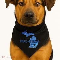Michigan American State Outline Map Usa USA-Made Doggie Bandana thumb 1