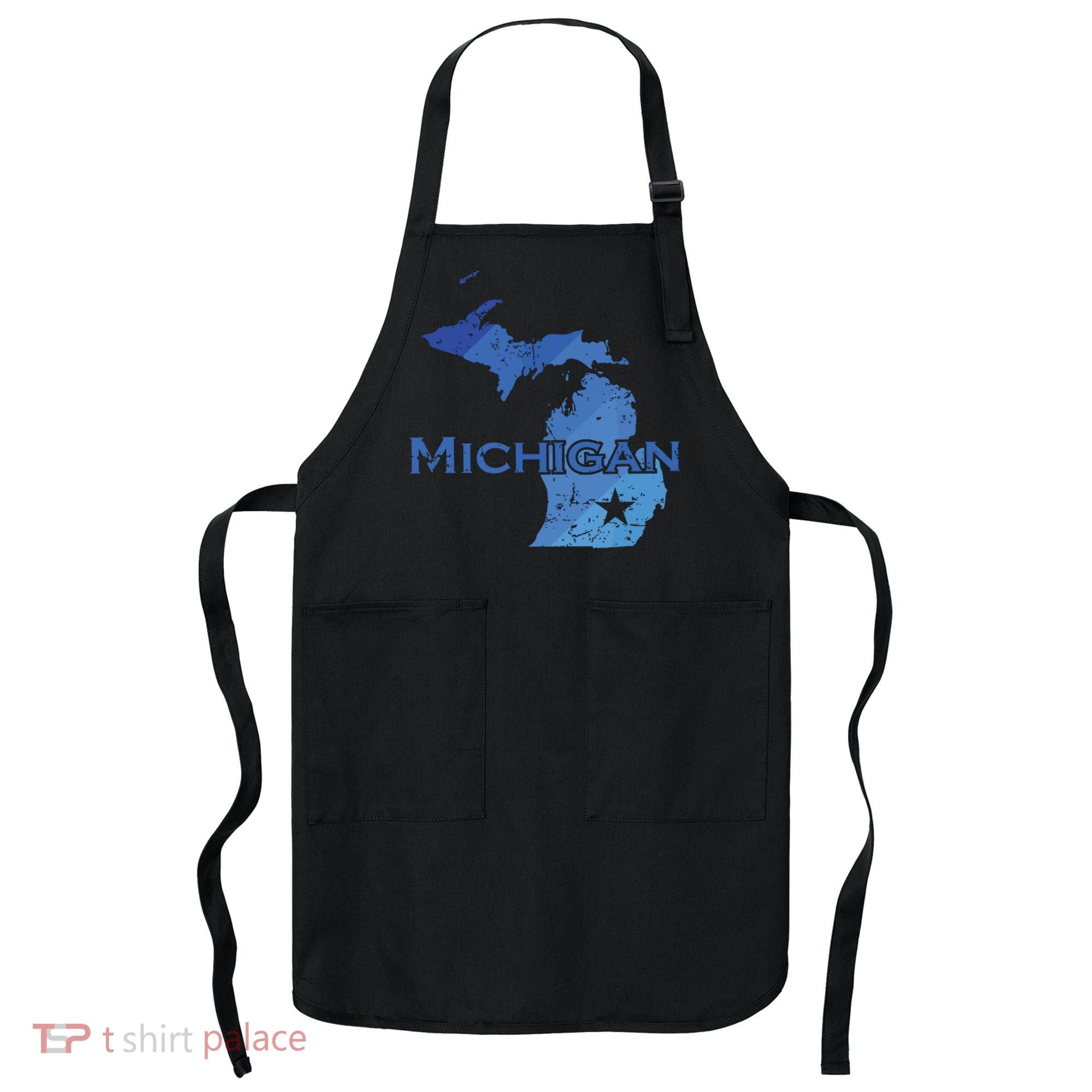 Michigan American State Outline Map Usa Apron
