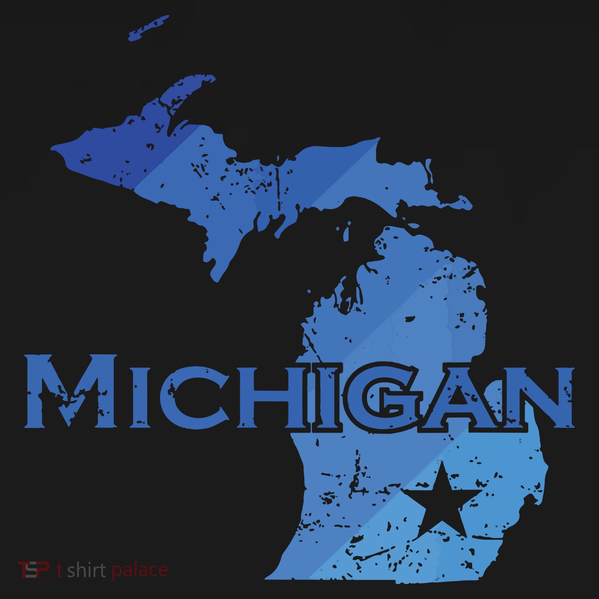 Michigan American State Outline Map Usa Apron