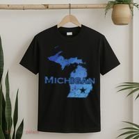 Michigan American State Outline Map Usa T-Shirt thumb 2