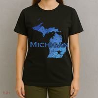 Michigan American State Outline Map Usa T-Shirt thumb 4