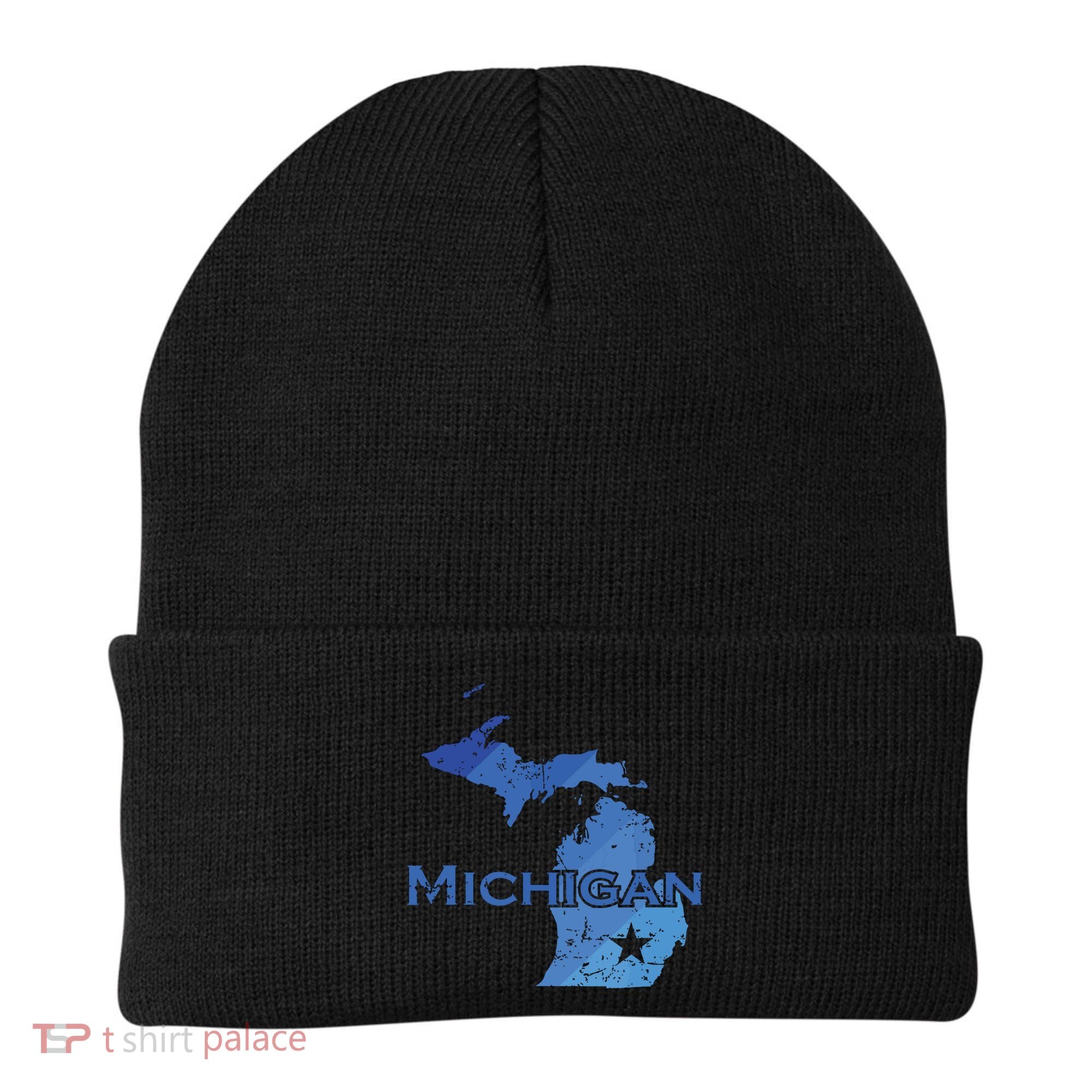 Michigan American State Outline Map Usa Beanie