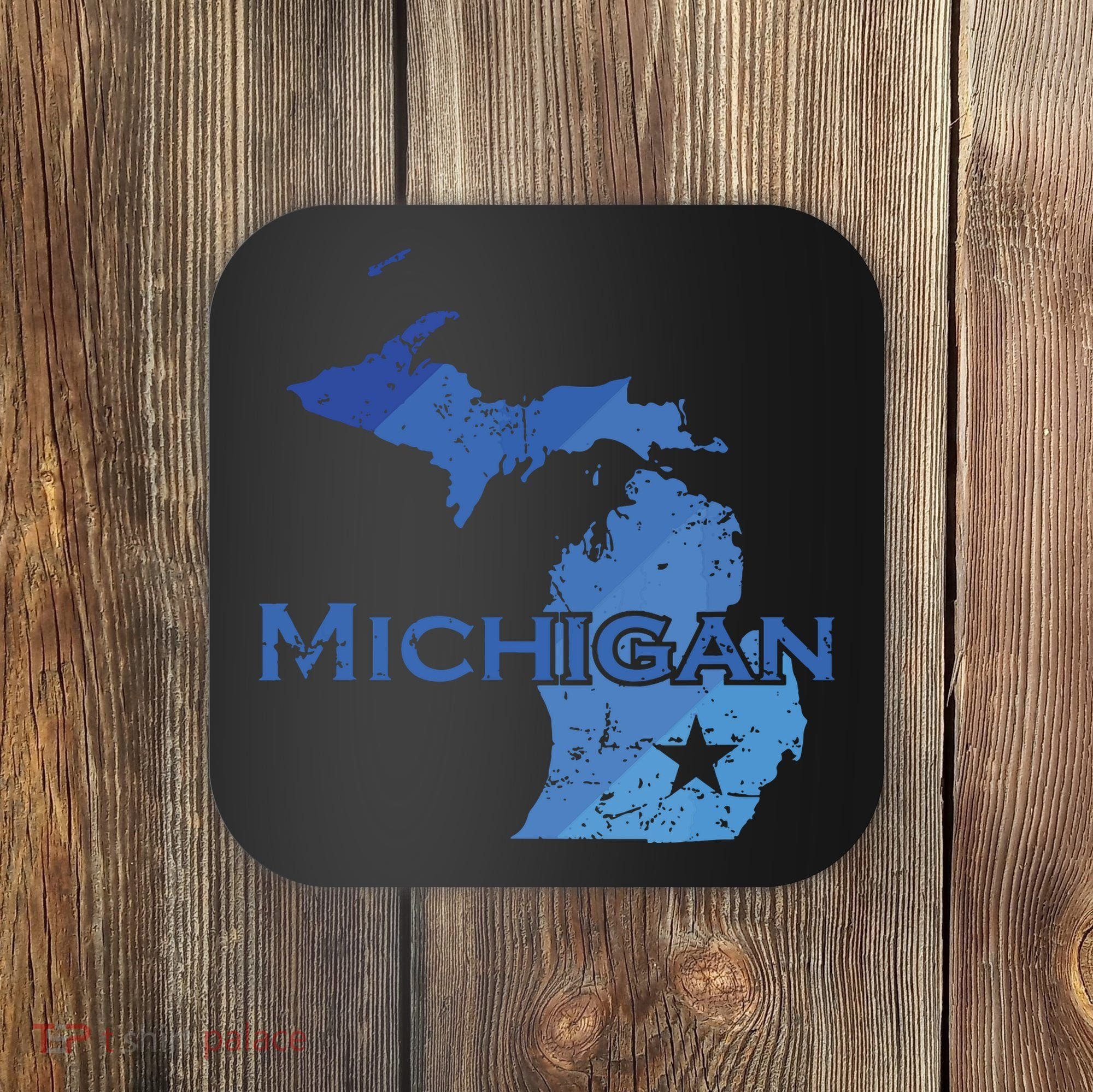 Michigan American State Outline Map Usa Coaster