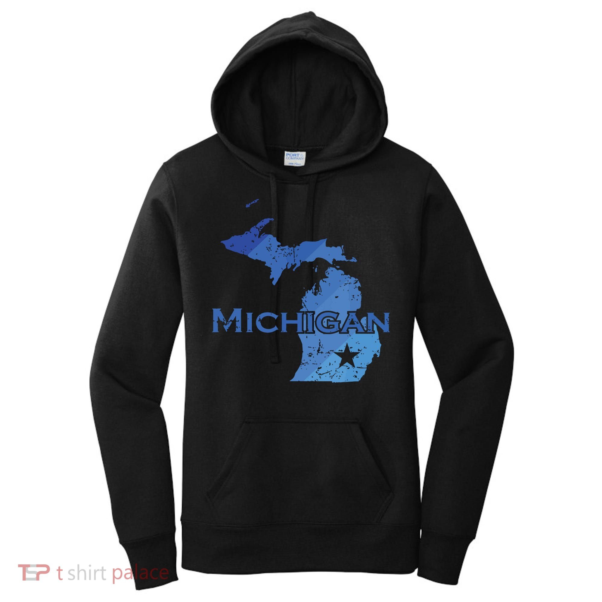 Michigan American State Outline Map Usa Women's Hoodie
