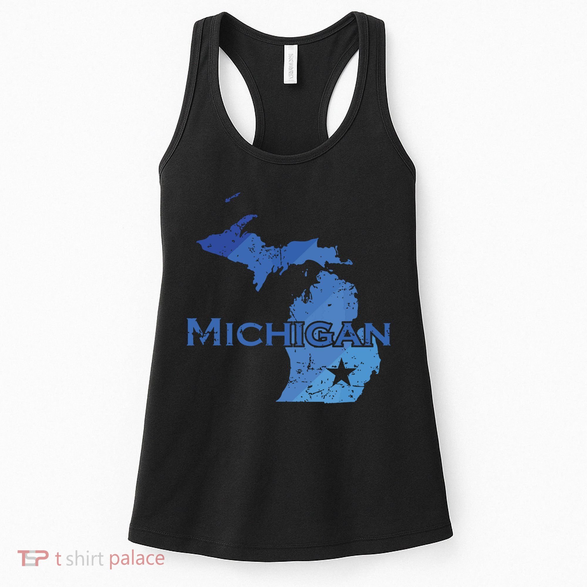 Michigan American State Outline Map Usa Women's Tank Top