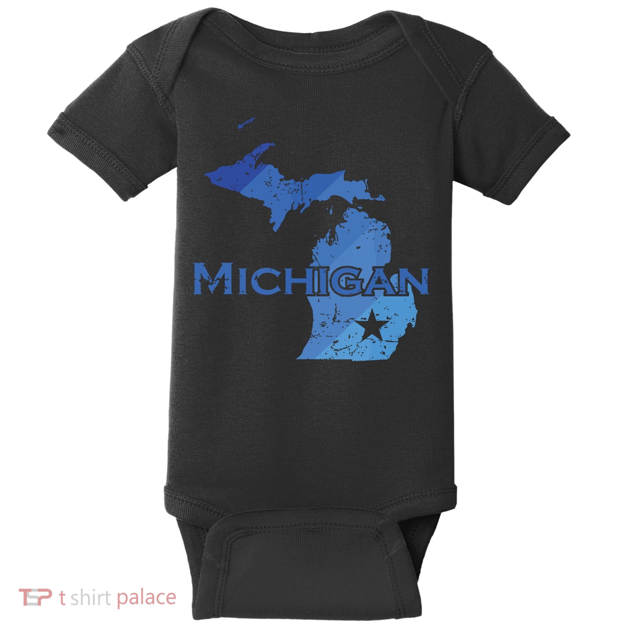 Michigan American State Outline Map Usa Baby Bodysuit