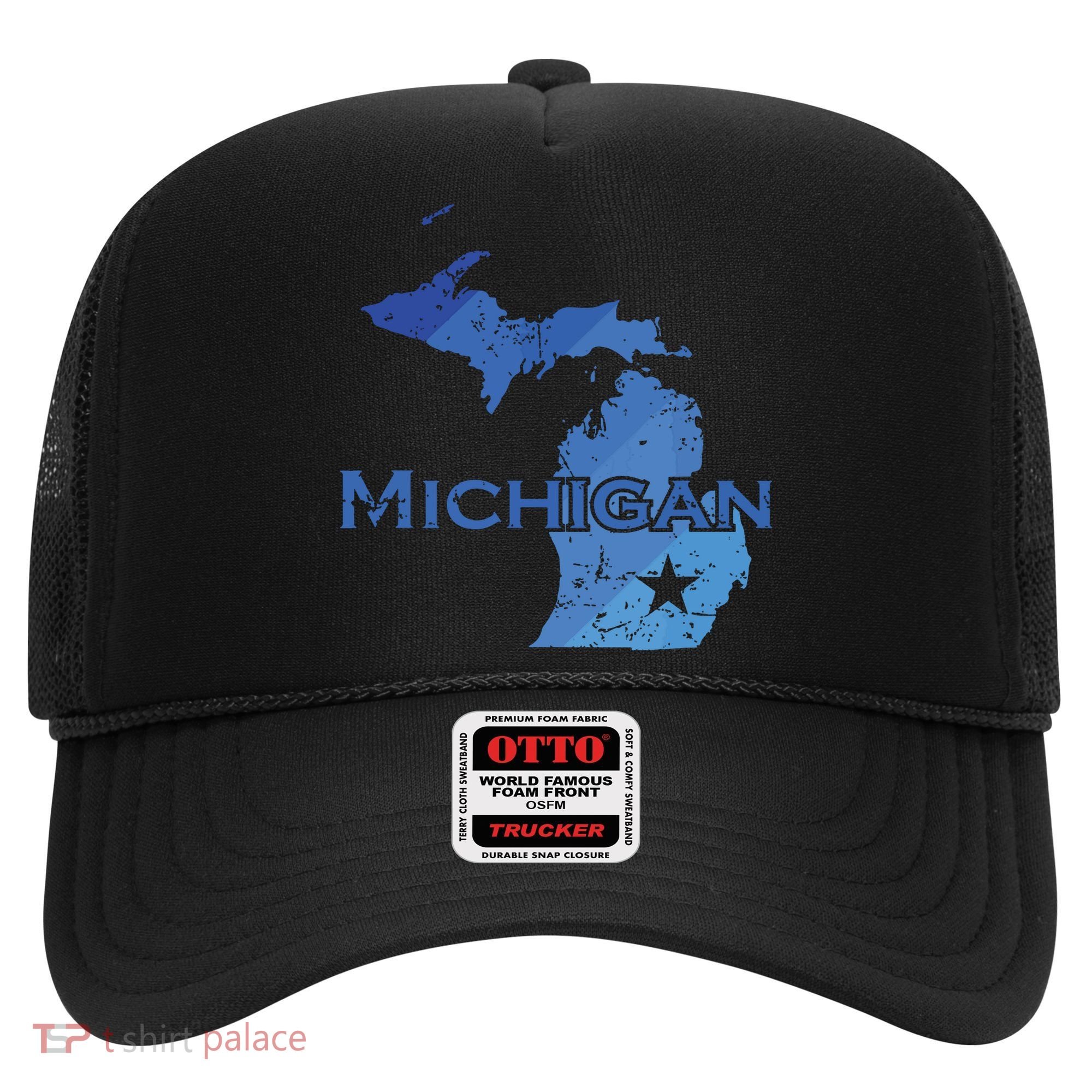Michigan American State Outline Map Usa Hat