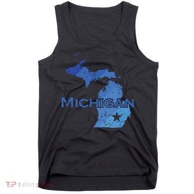 Michigan American State Outline Map Usa Tank Top