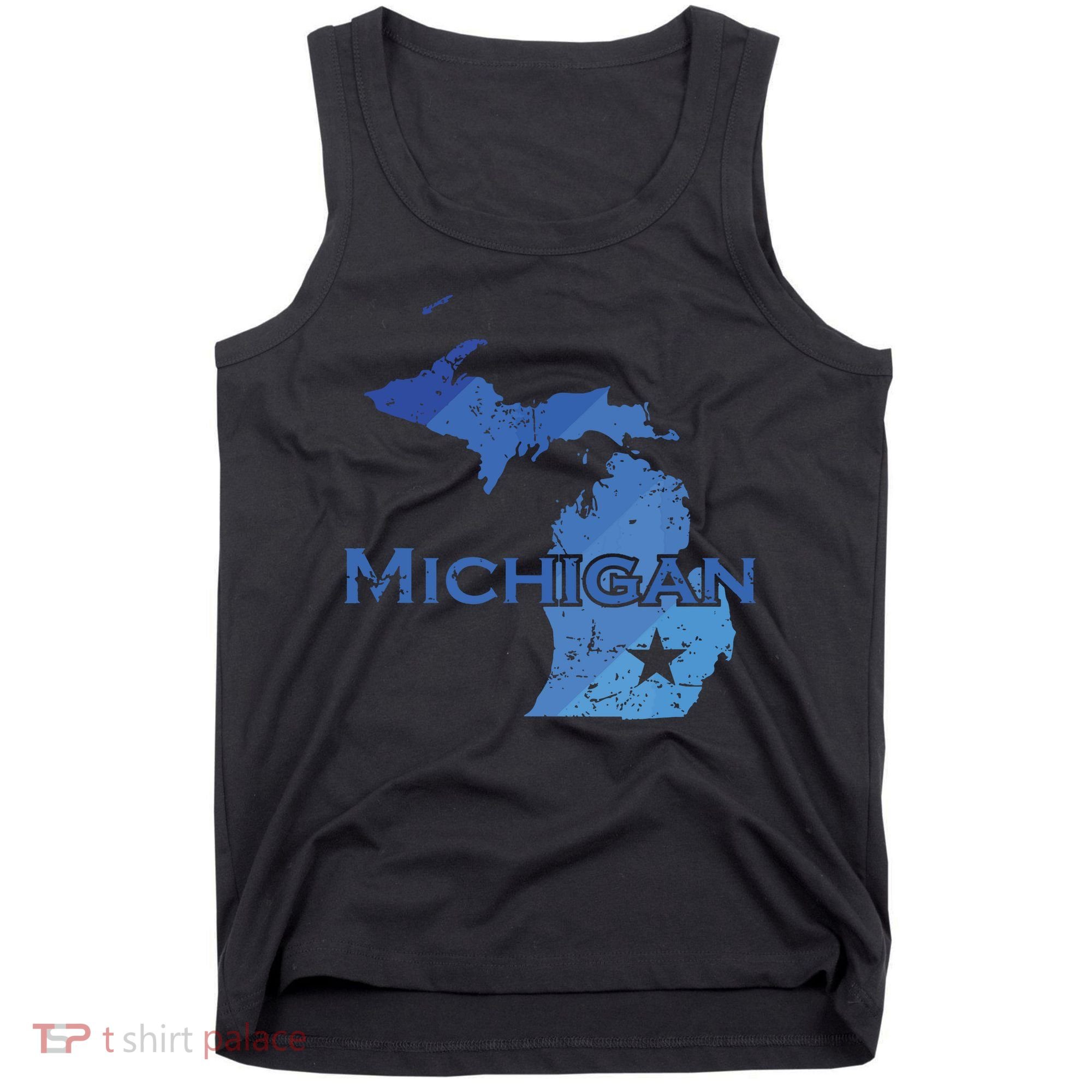 Michigan American State Outline Map Usa Tank Top
