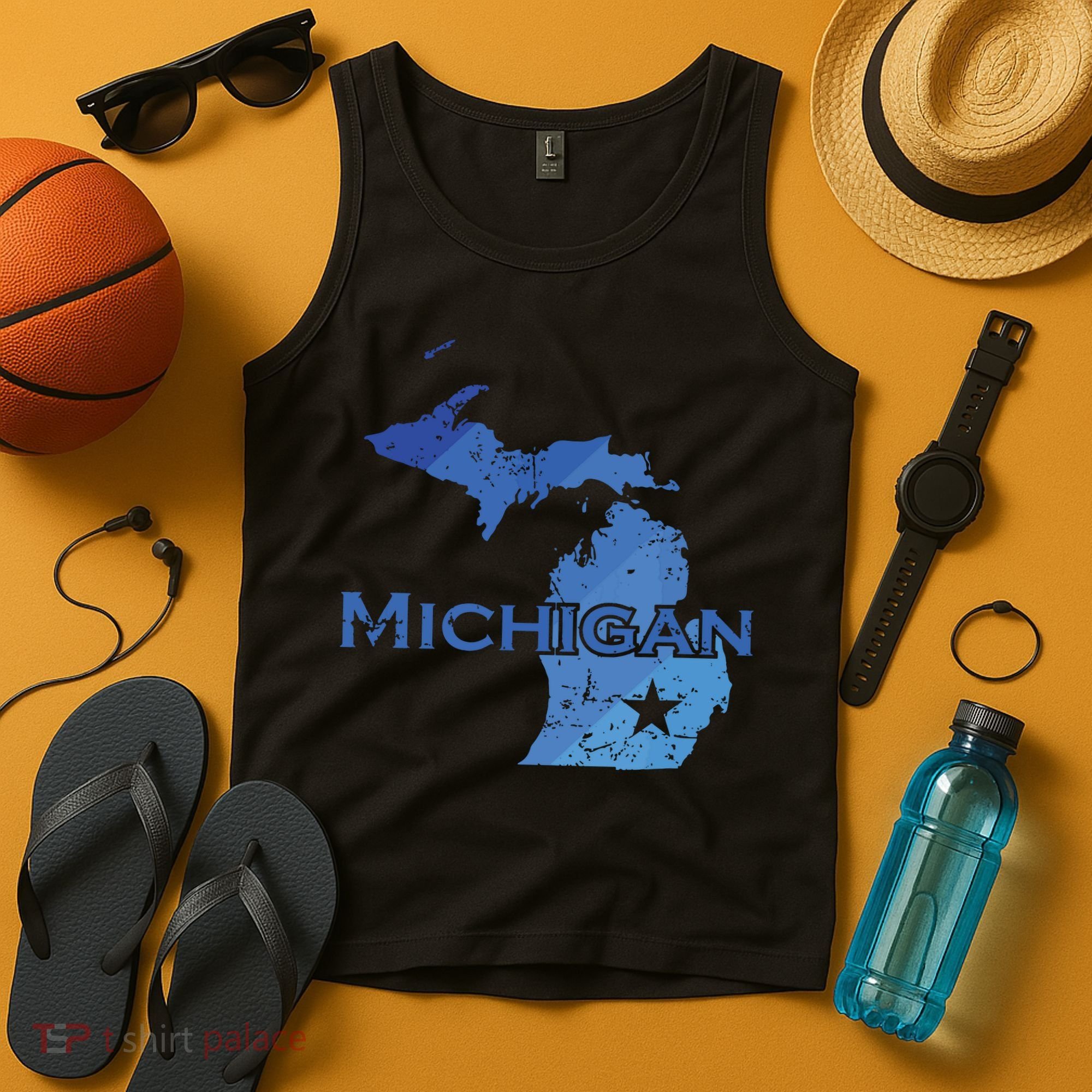 Michigan American State Outline Map Usa Tank Top