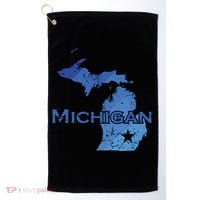 Michigan American State Outline Map Usa Golf Towel thumb 0