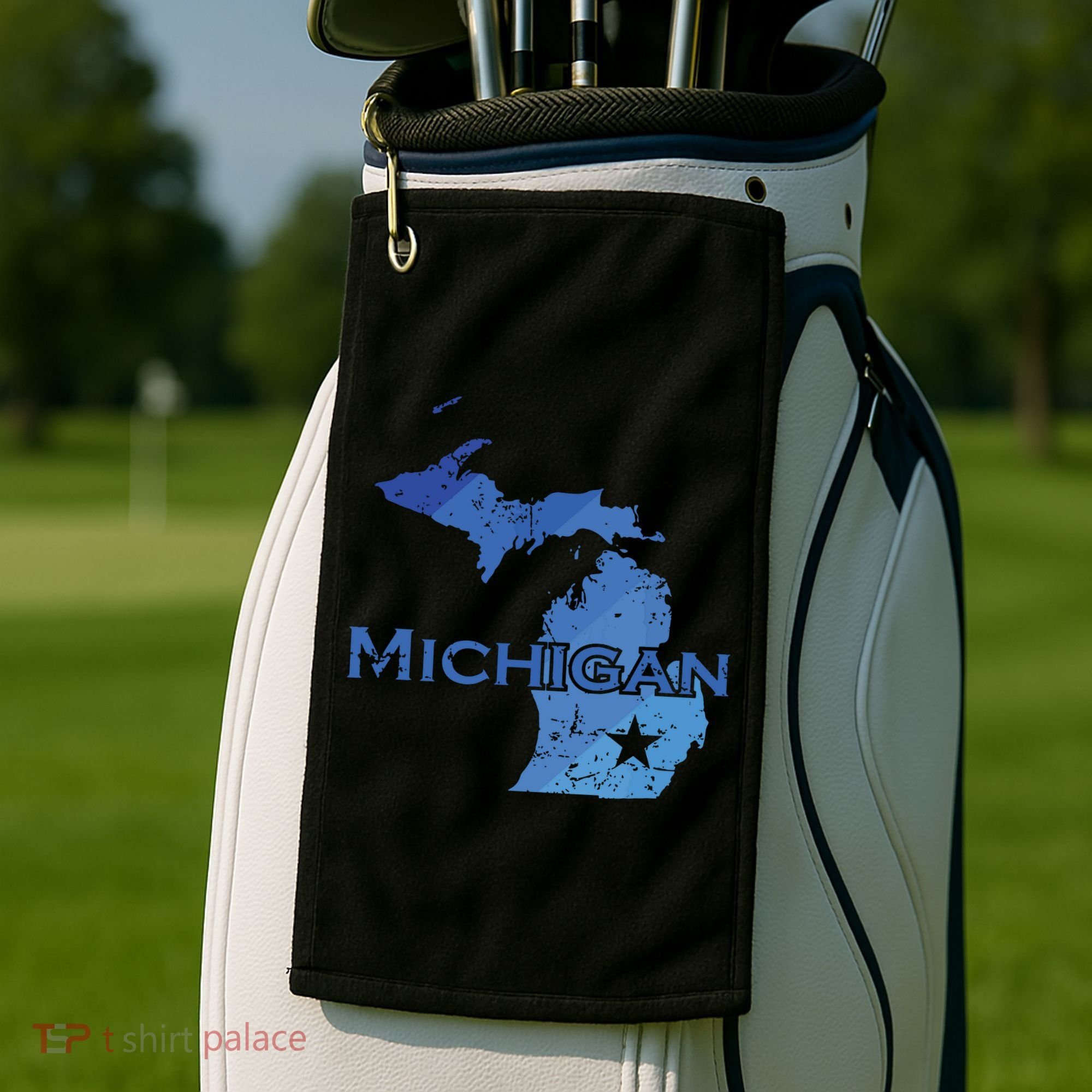 Michigan American State Outline Map Usa Golf Towel