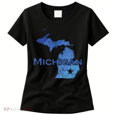 Michigan American State Outline Map Usa Women's T-Shirt
