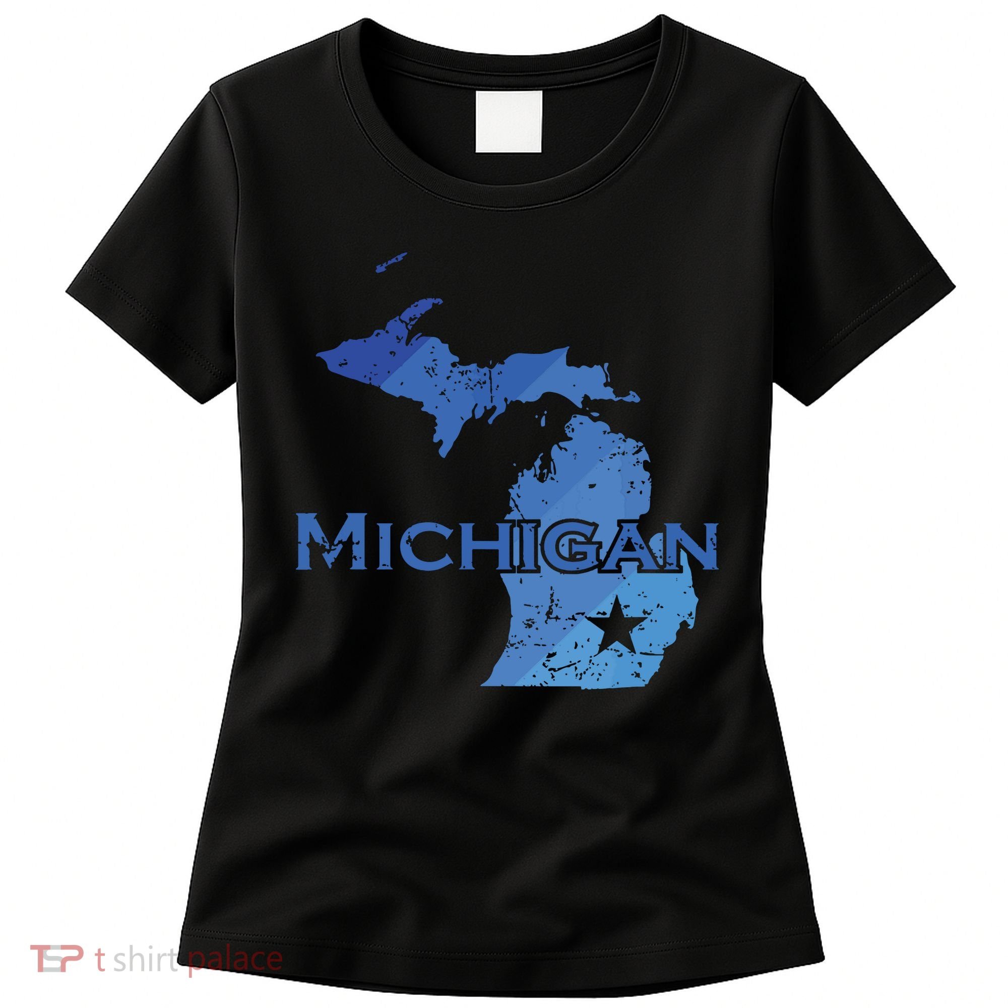 Michigan American State Outline Map Usa Women's T-Shirt
