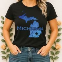 Michigan American State Outline Map Usa Women's T-Shirt thumb 2