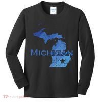 Michigan American State Outline Map Usa Kids Long Sleeve Shirt thumb 0