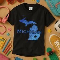 Michigan American State Outline Map Usa Kids T-Shirt thumb 3