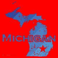 Michigan American State Outline Map Usa Santa Hat thumb 1