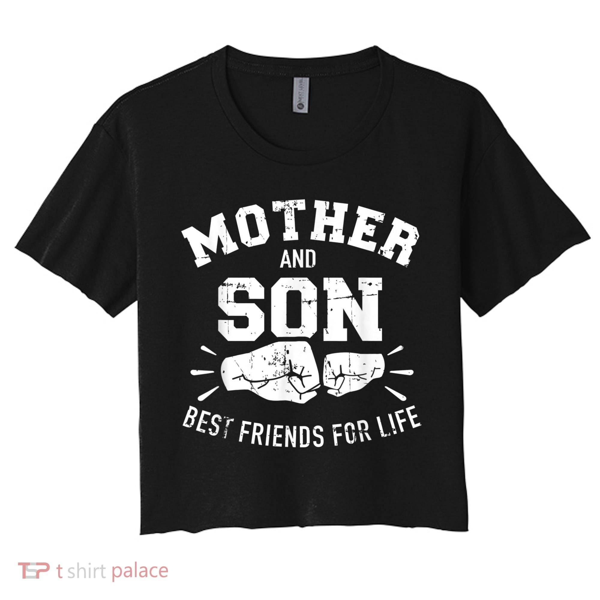 Mother And Son Best Friends For Life Mom Women's Crop Top Tee