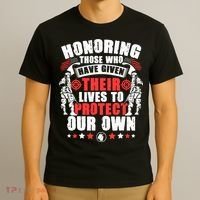 Military American Soldier Memorial Honoring T-Shirt thumb 3