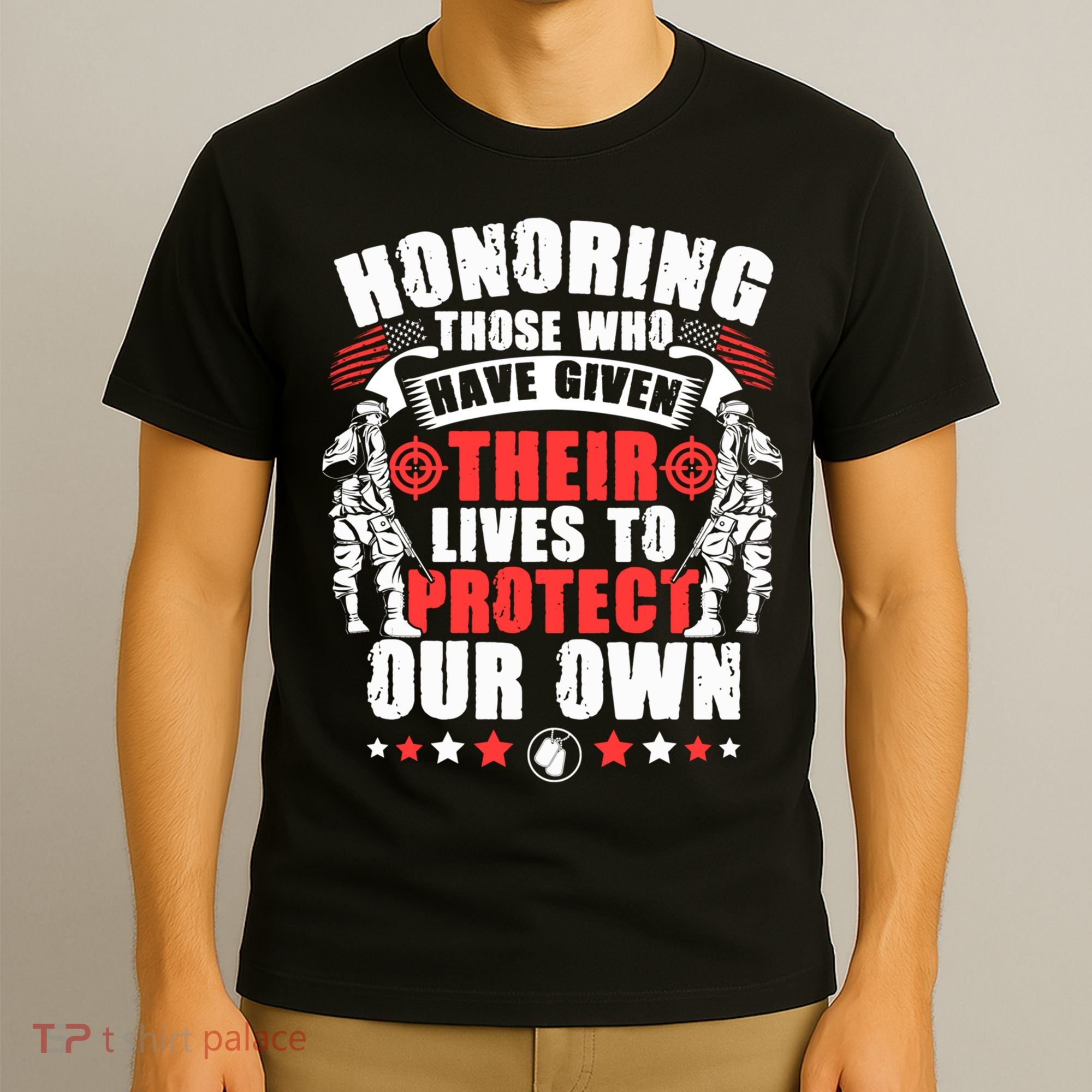 Military American Soldier Memorial Honoring T-Shirt