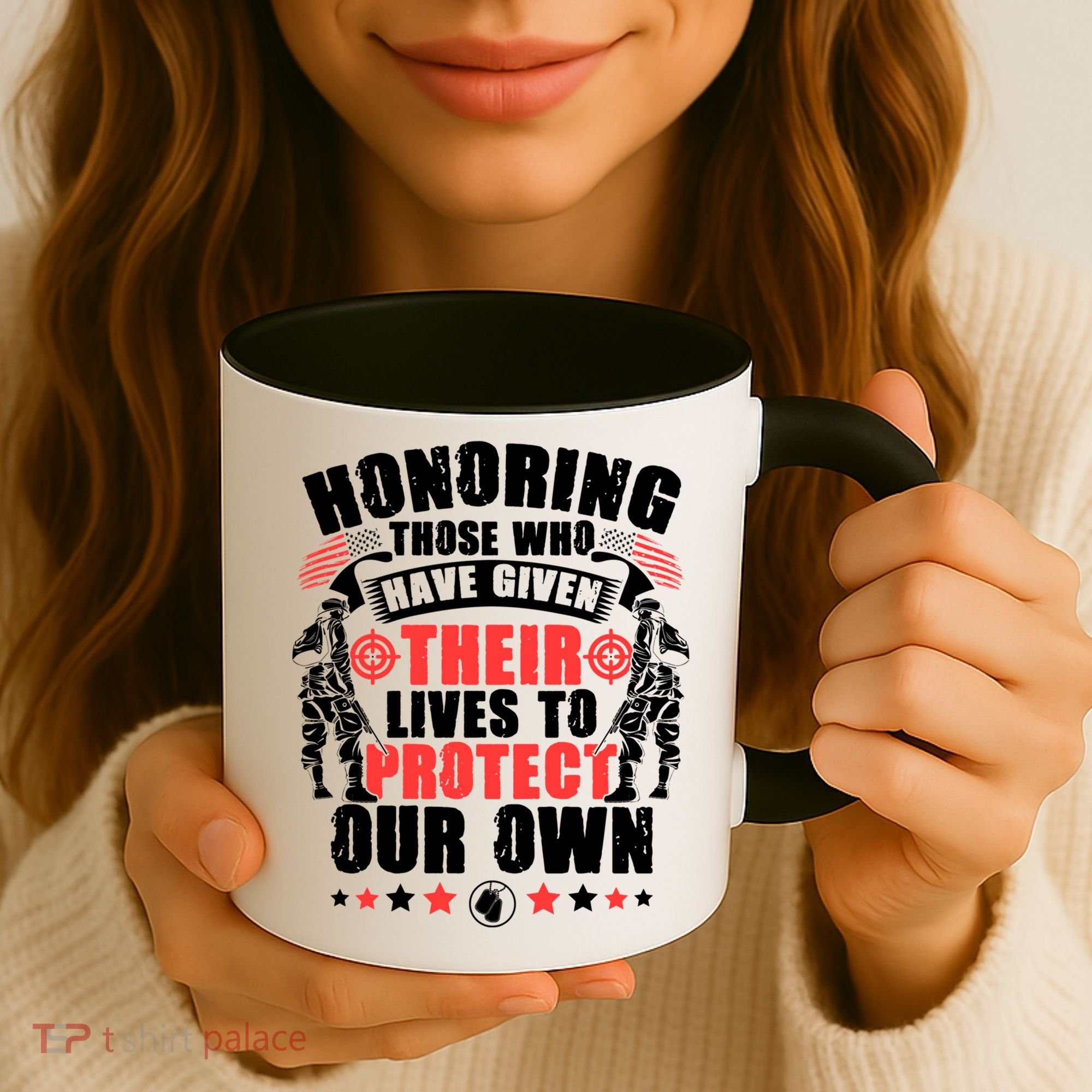 Military American Soldier Memorial Honoring Coffee Mug