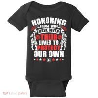 Military American Soldier Memorial Honoring Baby Bodysuit thumb 0