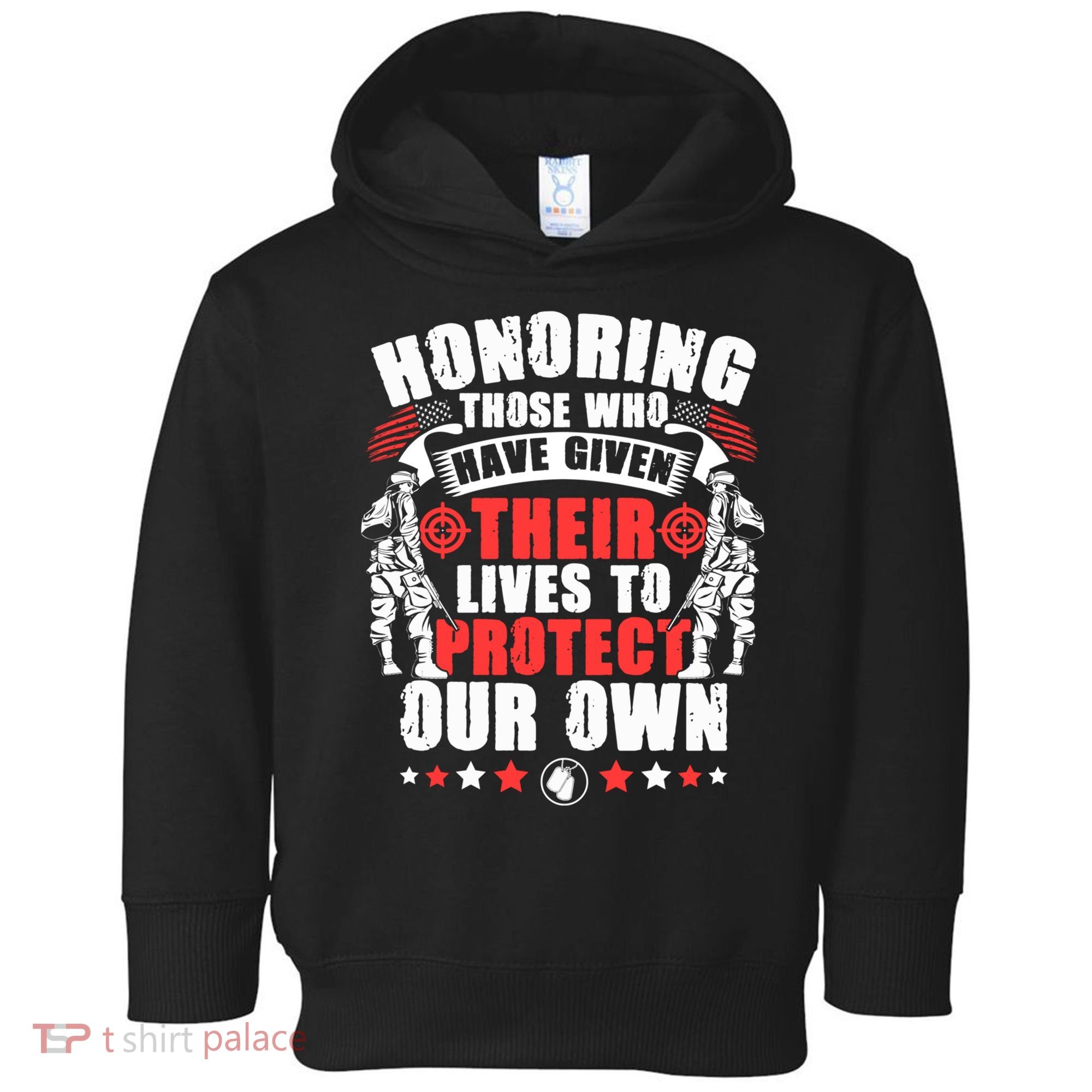 Military American Soldier Memorial Honoring Toddler Hoodie