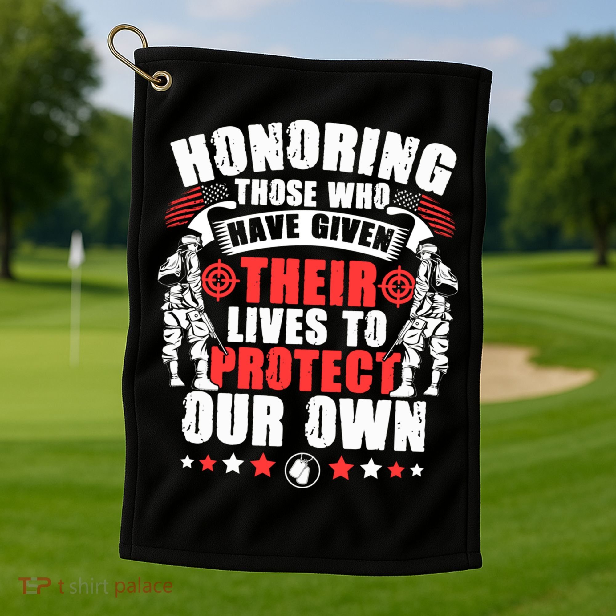 Military American Soldier Memorial Honoring Golf Towel