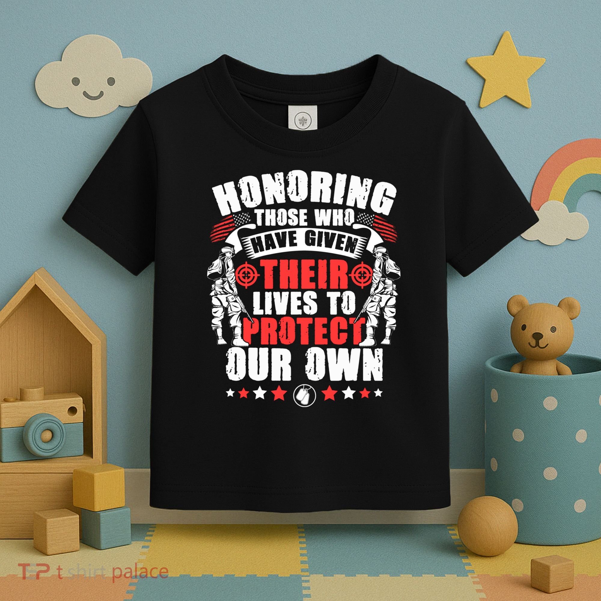 Military American Soldier Memorial Honoring Toddler T-Shirt