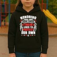 Military American Soldier Memorial Honoring Kids Hoodie thumb 3